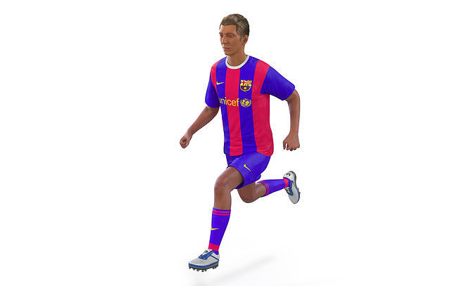Soccer Player Barcelona Rigged 2 3D model