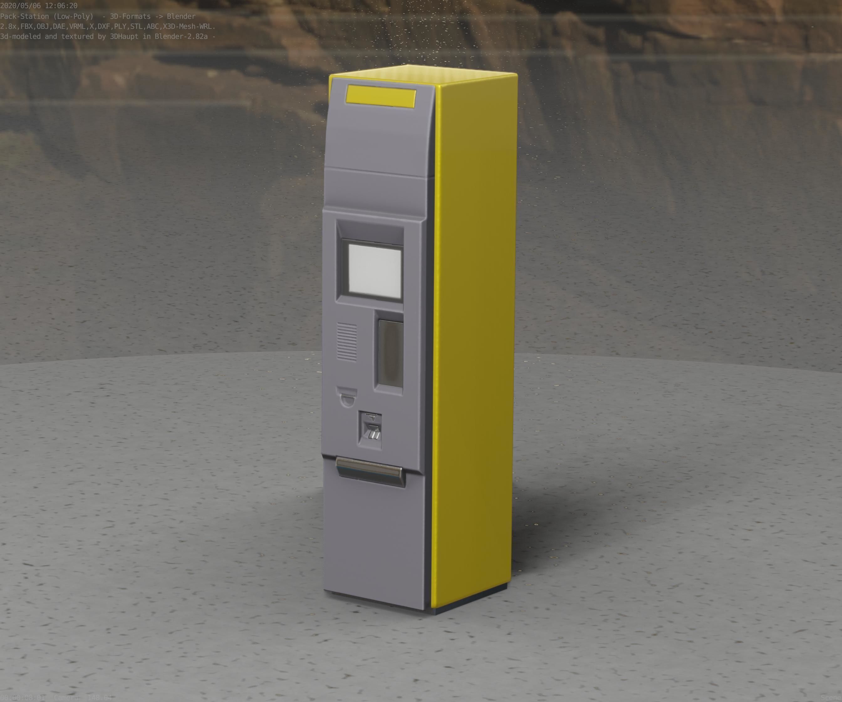 Packstation Object -2- Packstation-Interface-PC Low-poly 3D model_16