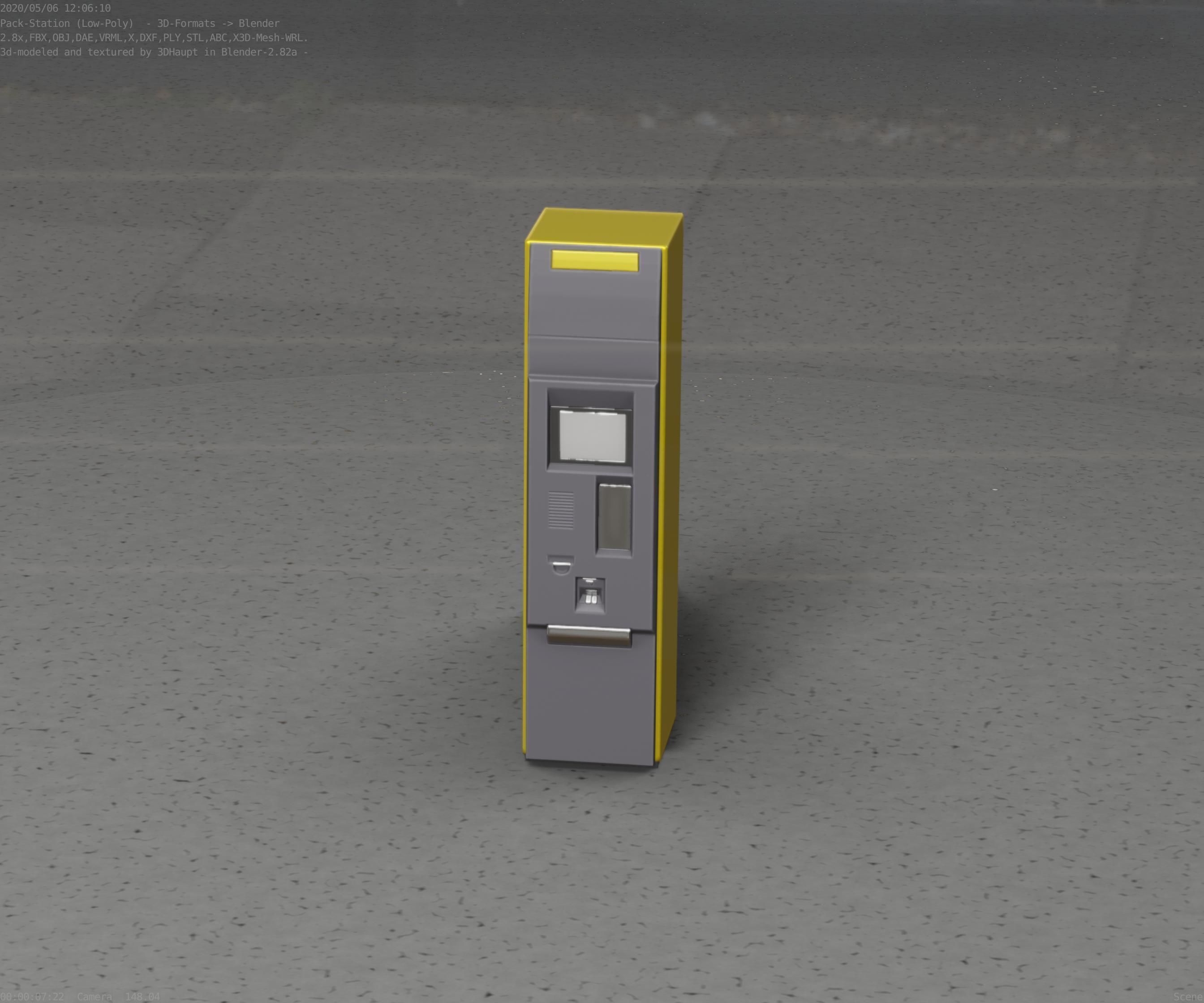 Packstation Object -2- Packstation-Interface-PC Low-poly 3D model_13