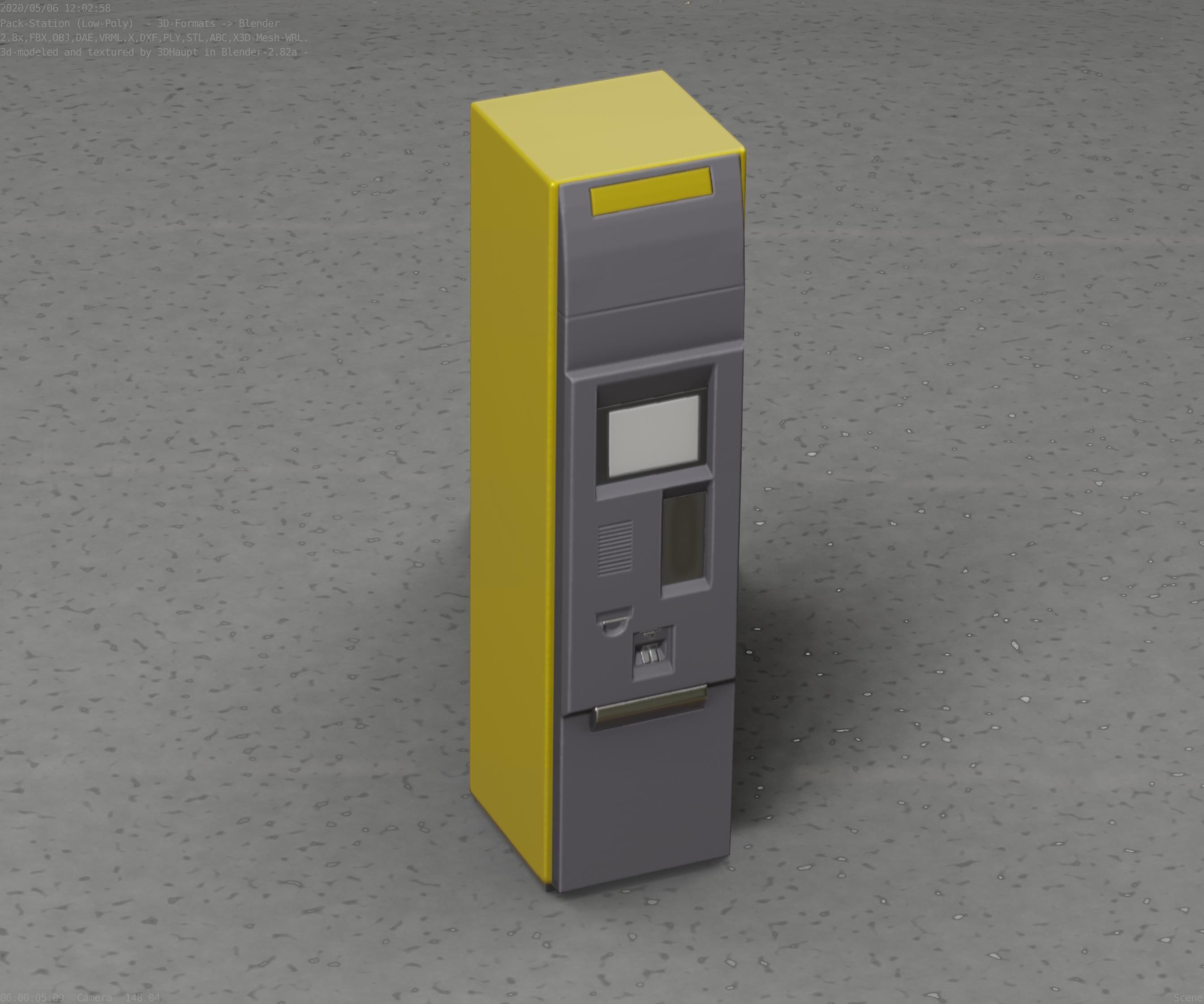 Packstation Object -2- Packstation-Interface-PC Low-poly 3D model_29