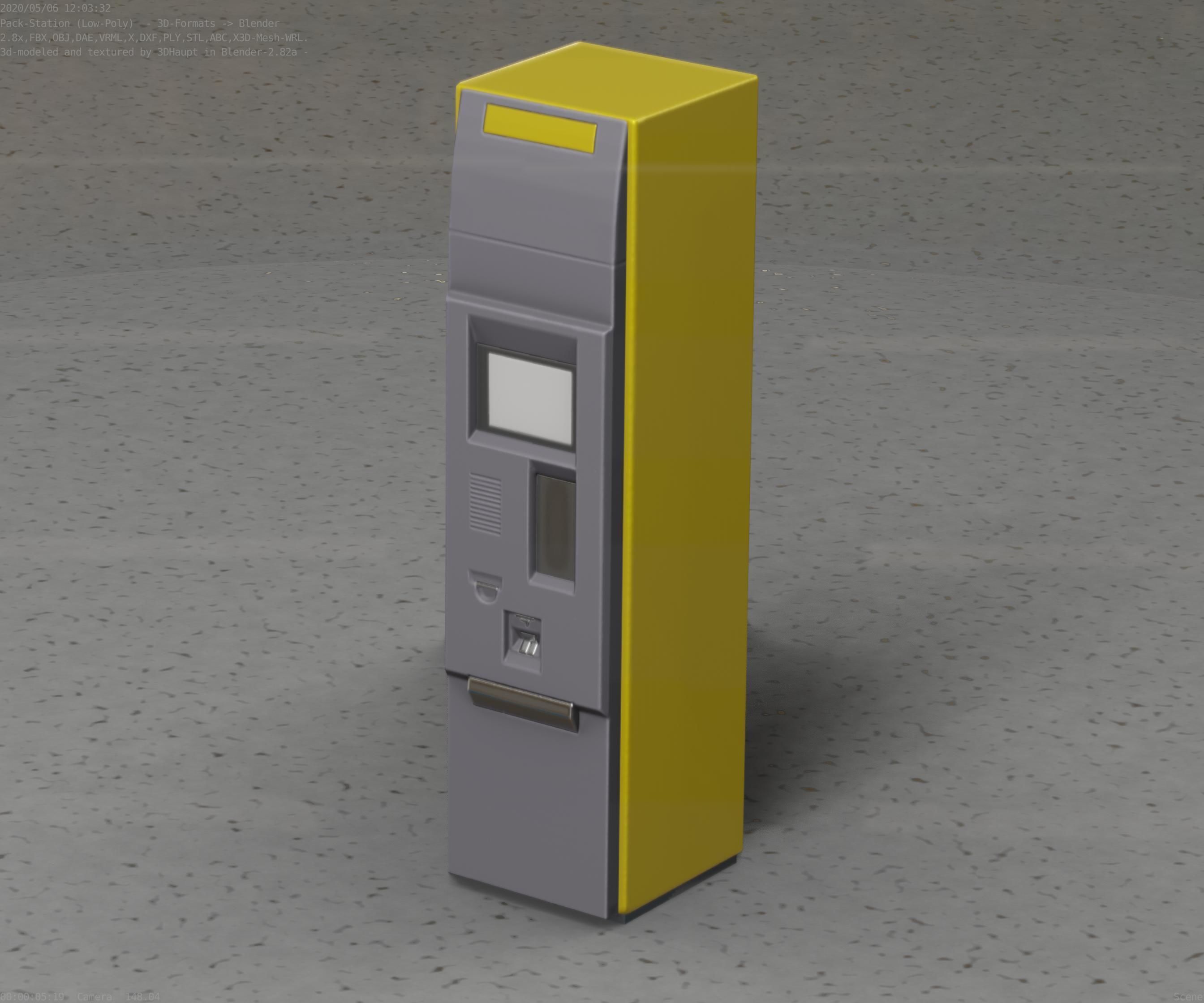 Packstation Object -2- Packstation-Interface-PC Low-poly 3D model_19
