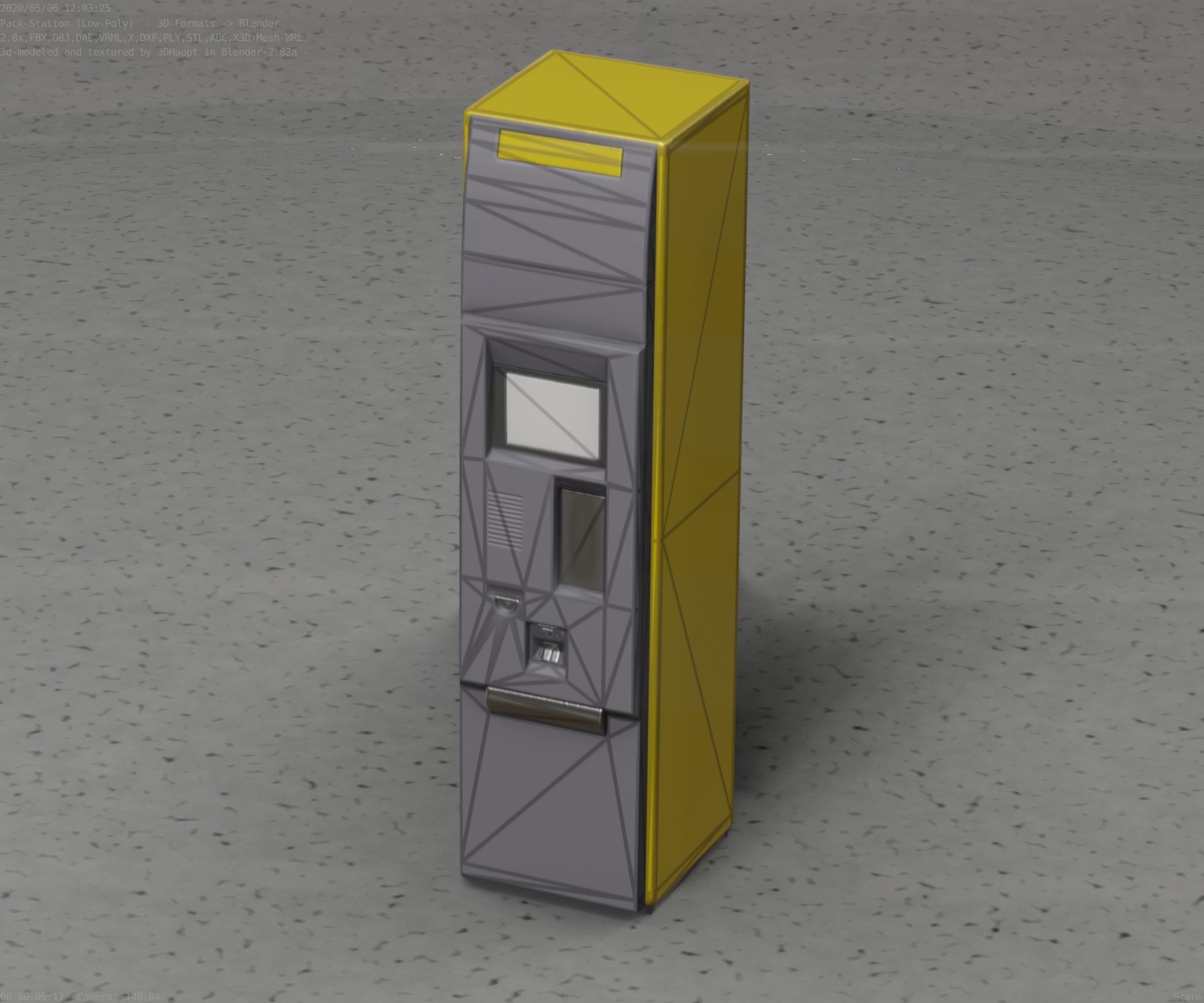 Packstation Object -2- Packstation-Interface-PC Low-poly 3D model_17