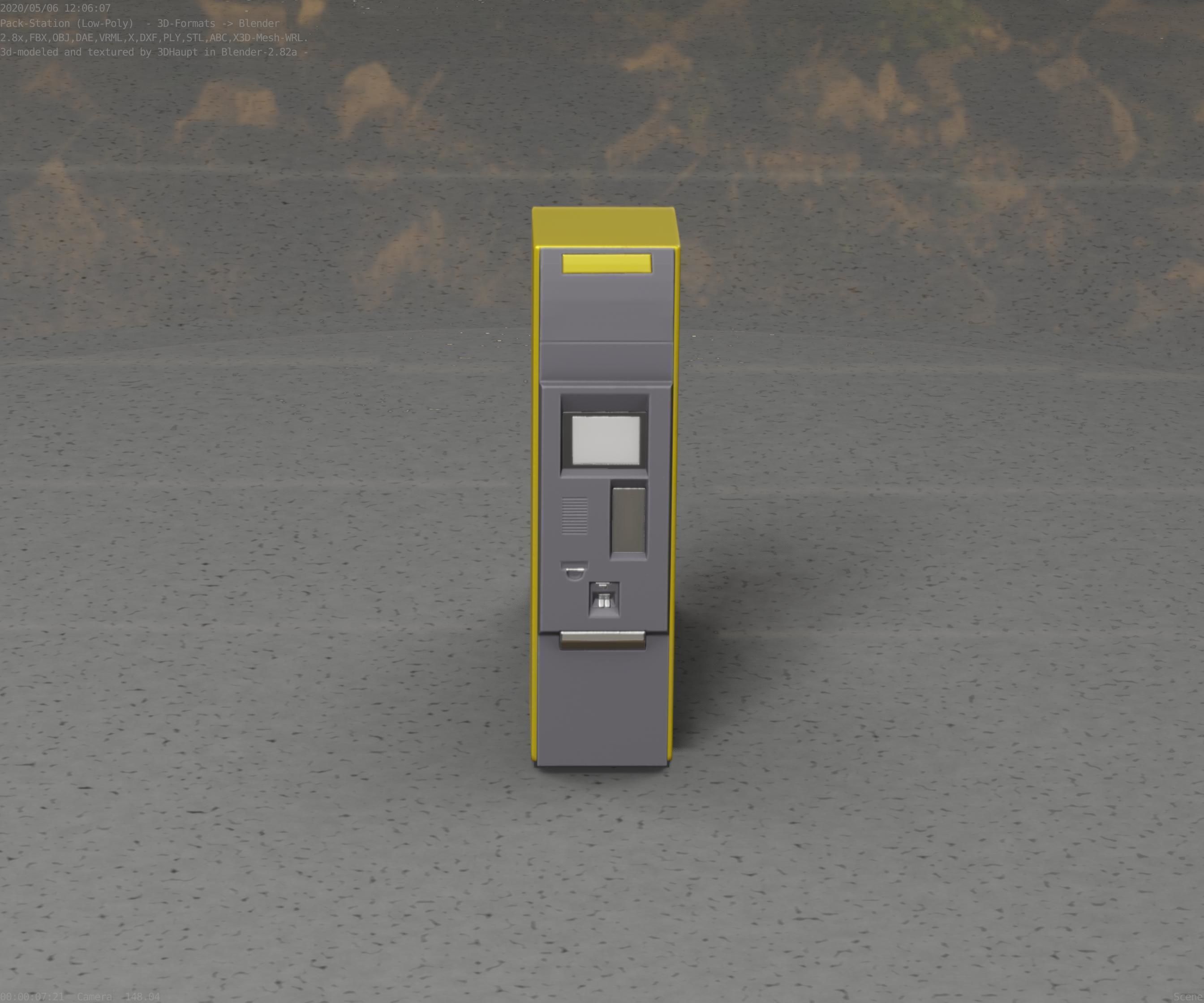 Packstation Object -2- Packstation-Interface-PC Low-poly 3D model_4