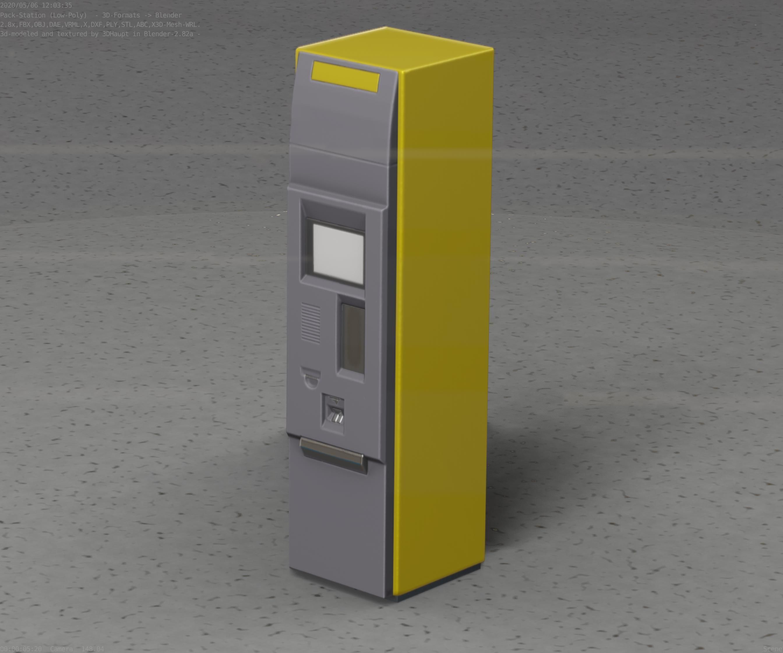 Packstation Object -2- Packstation-Interface-PC Low-poly 3D model_20