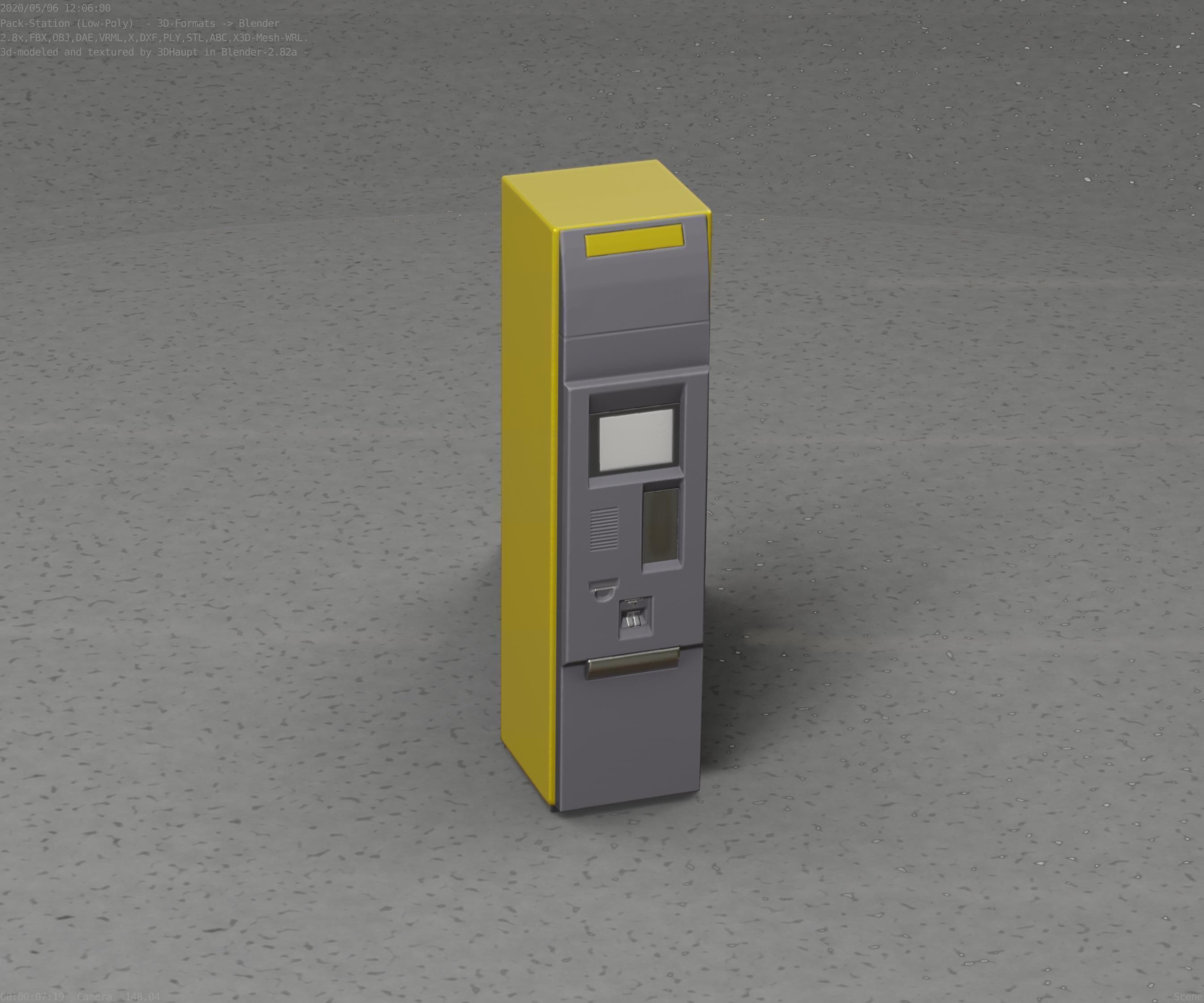 Packstation Object -2- Packstation-Interface-PC Low-poly 3D model_2