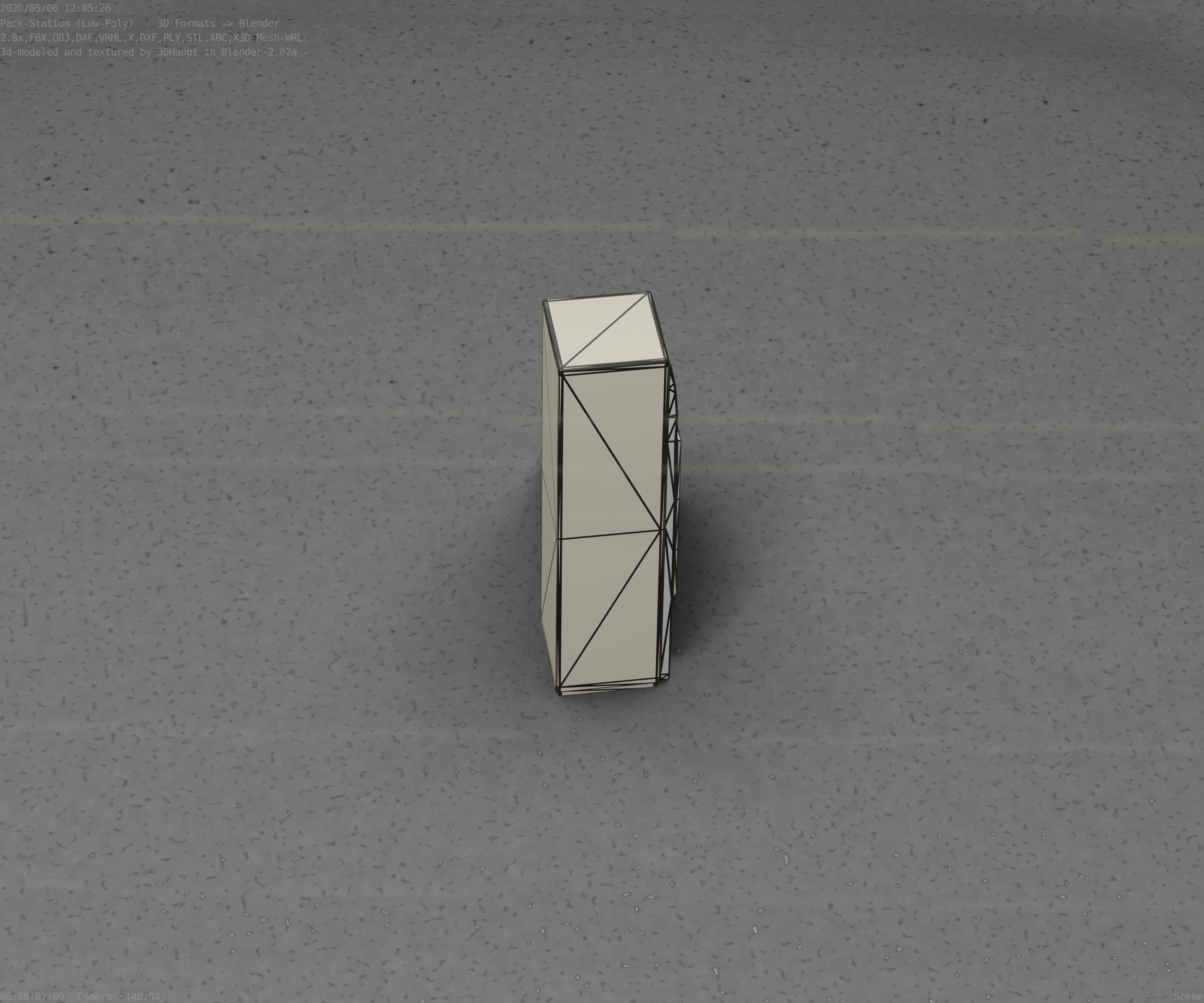 Packstation Object -2- Packstation-Interface-PC Low-poly 3D model_5