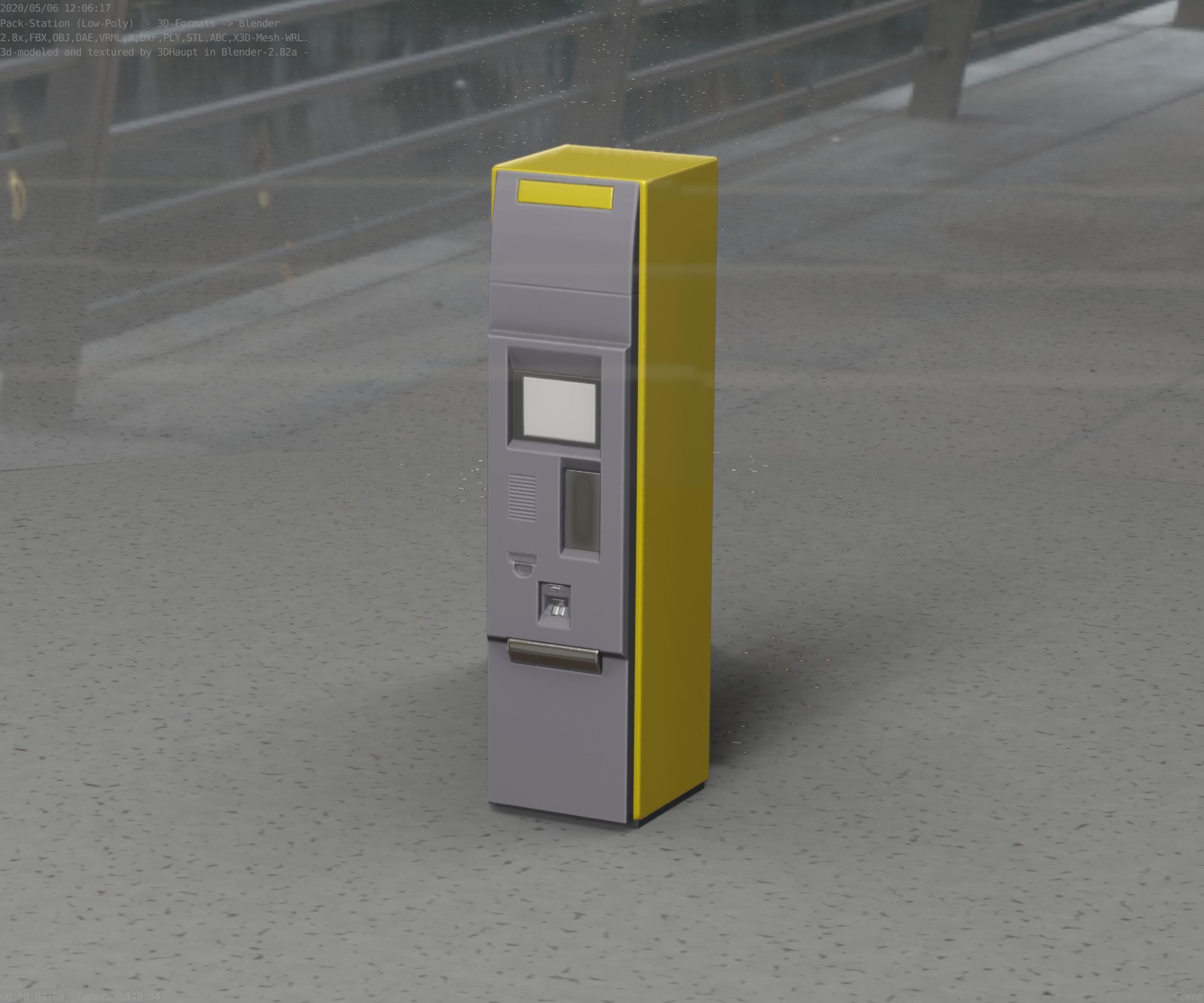 Packstation Object -2- Packstation-Interface-PC Low-poly 3D model_15