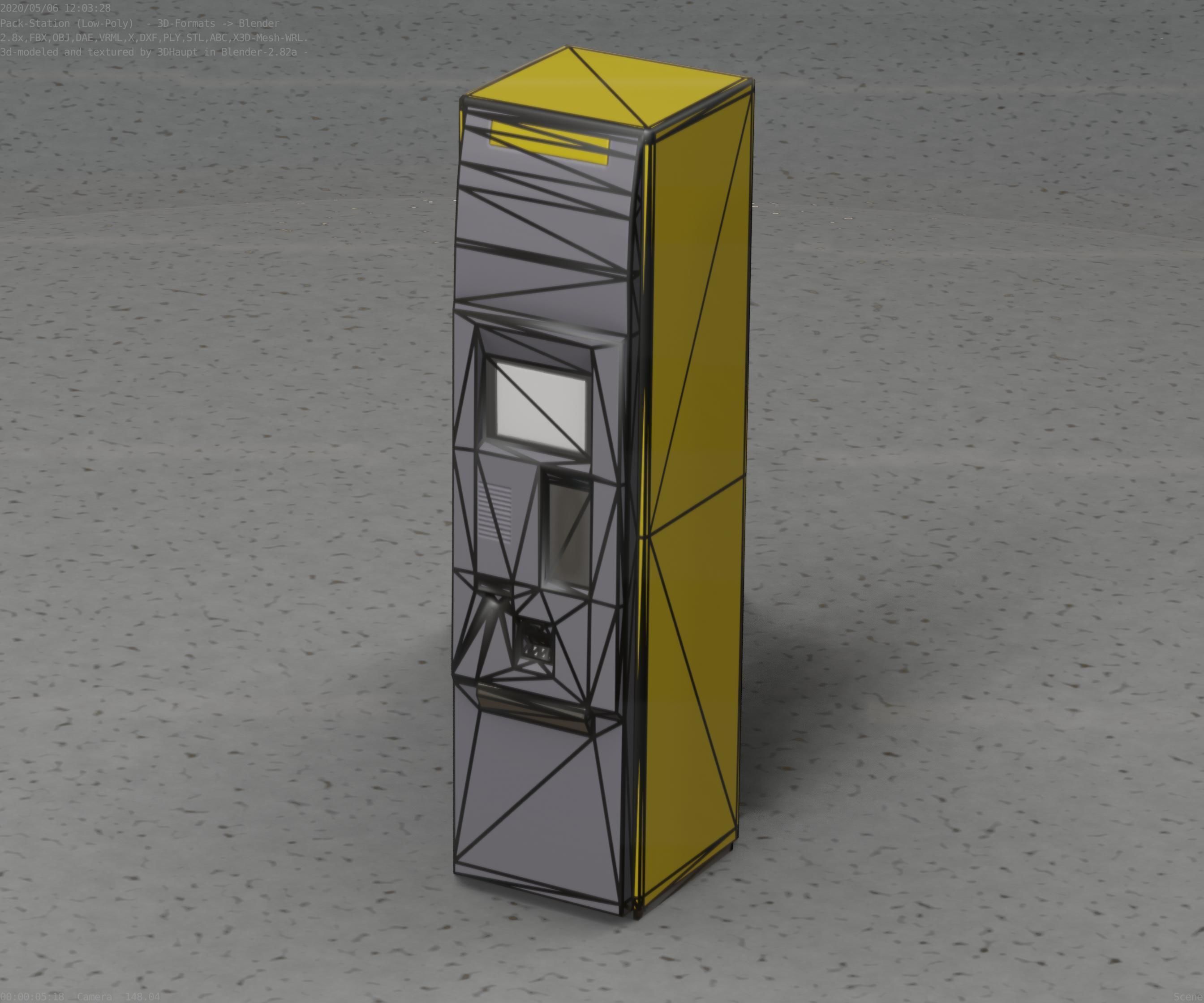 Packstation Object -2- Packstation-Interface-PC Low-poly 3D model_18