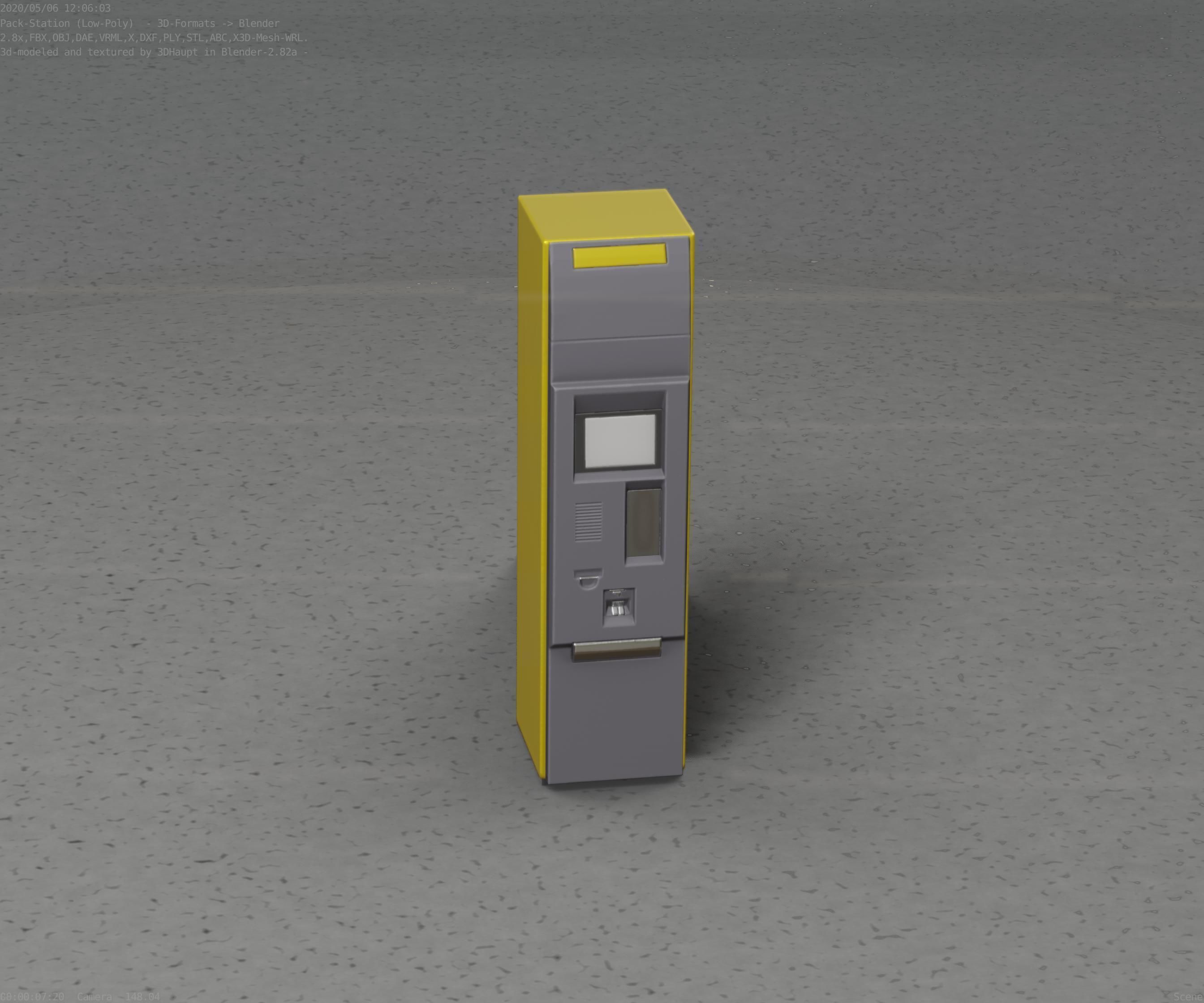 Packstation Object -2- Packstation-Interface-PC Low-poly 3D model_3