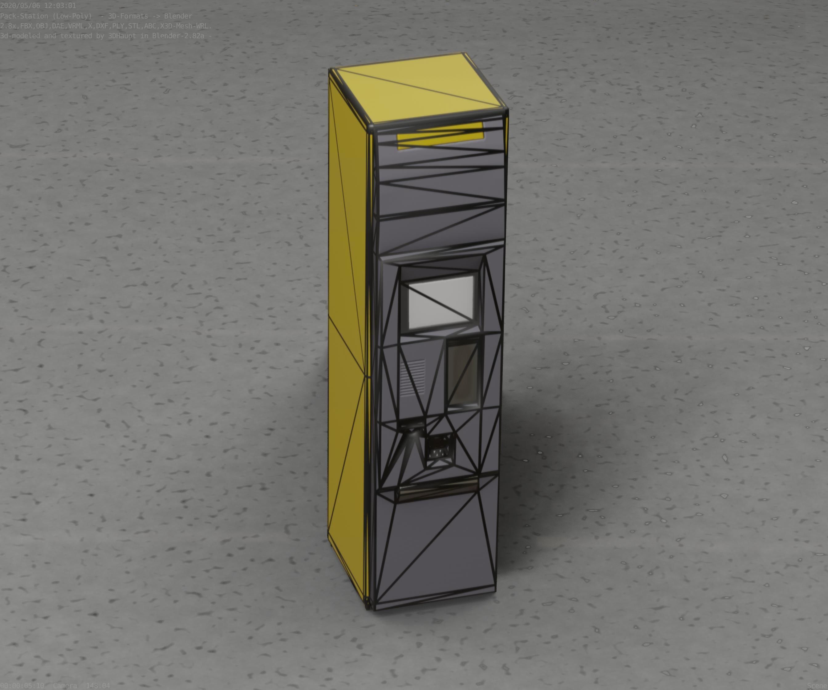 Packstation Object -2- Packstation-Interface-PC Low-poly 3D model_30