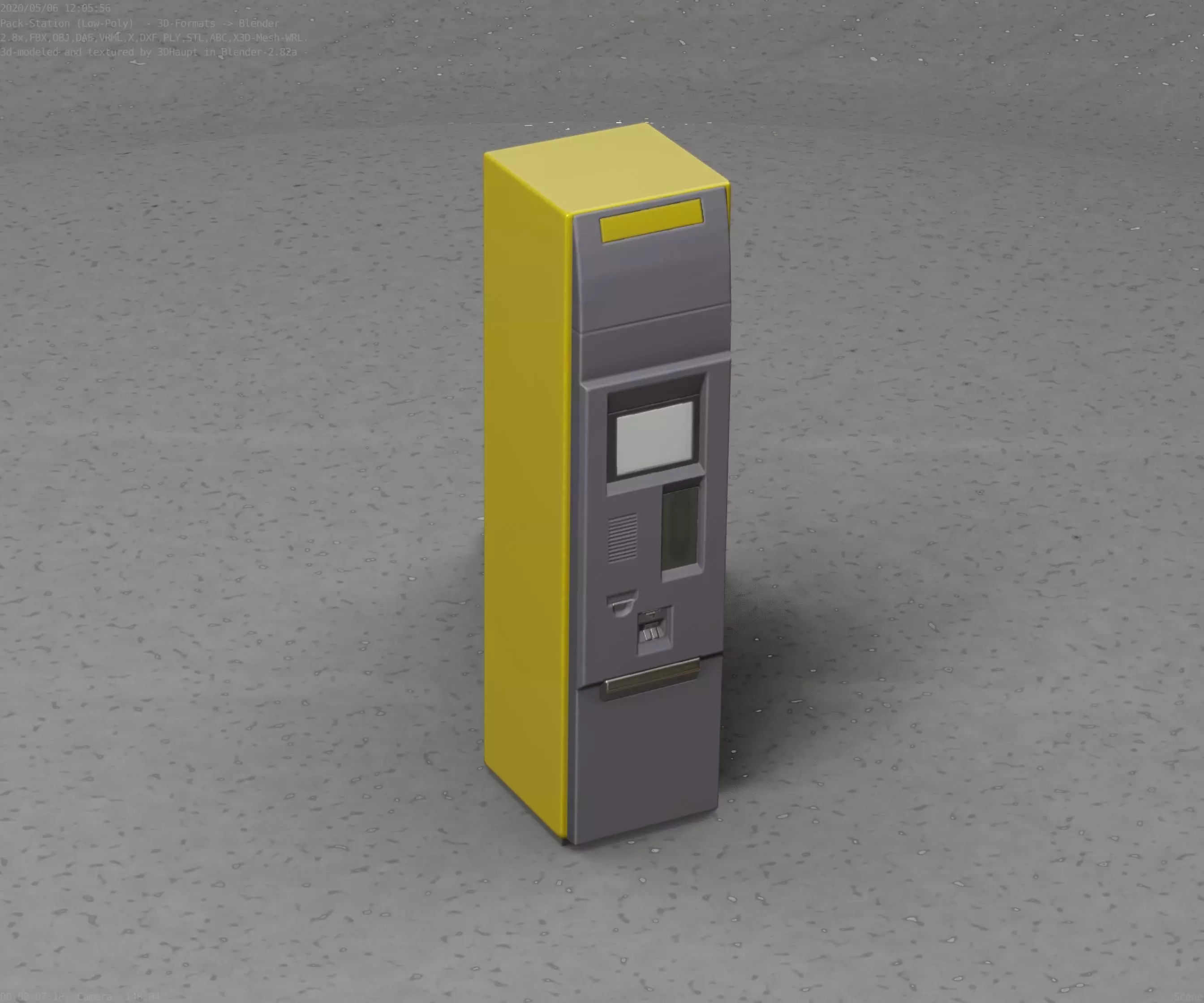 Packstation Object -2- Packstation-Interface-PC Low-poly 3D model_0