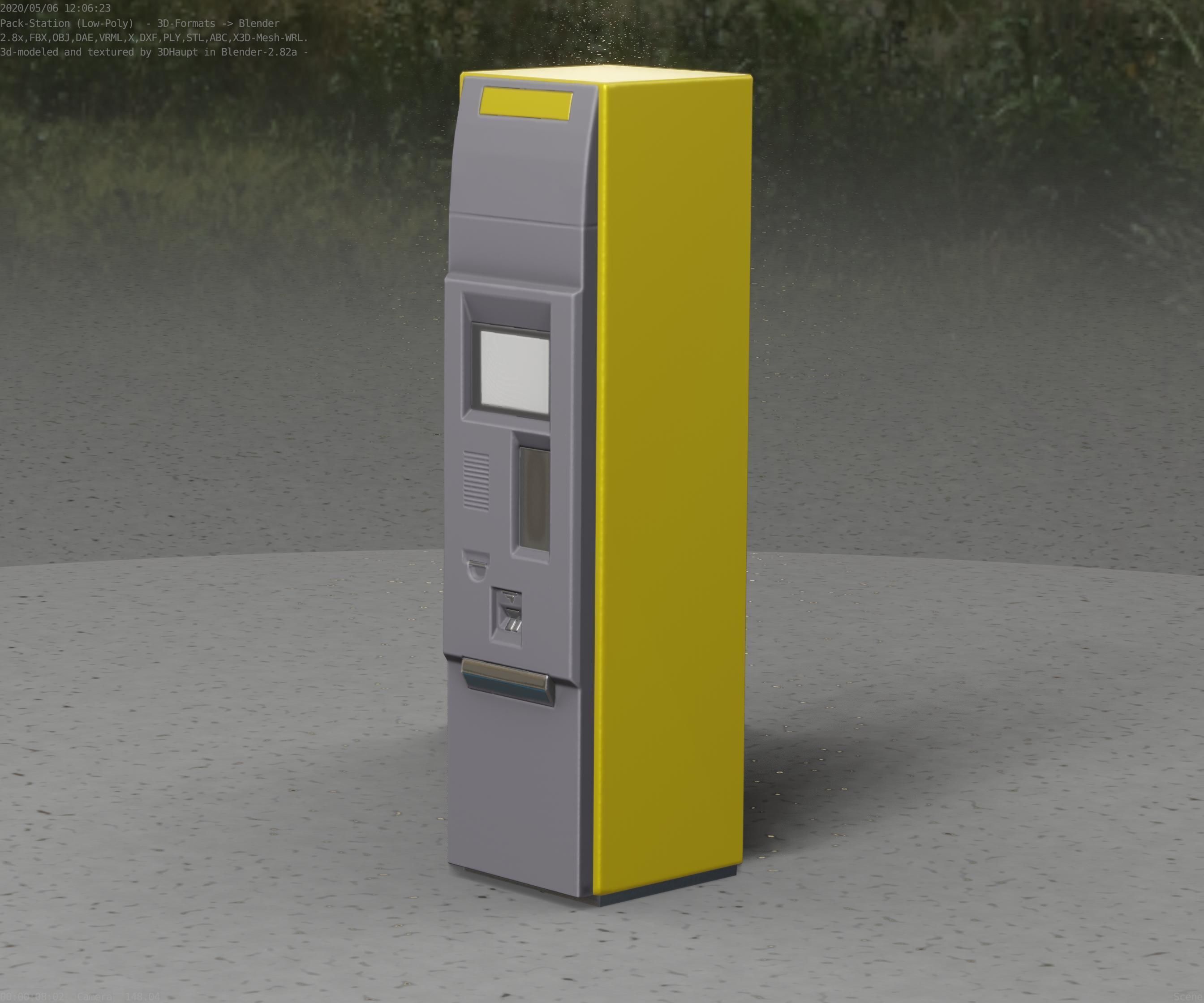 Packstation Object -2- Packstation-Interface-PC Low-poly 3D model_8