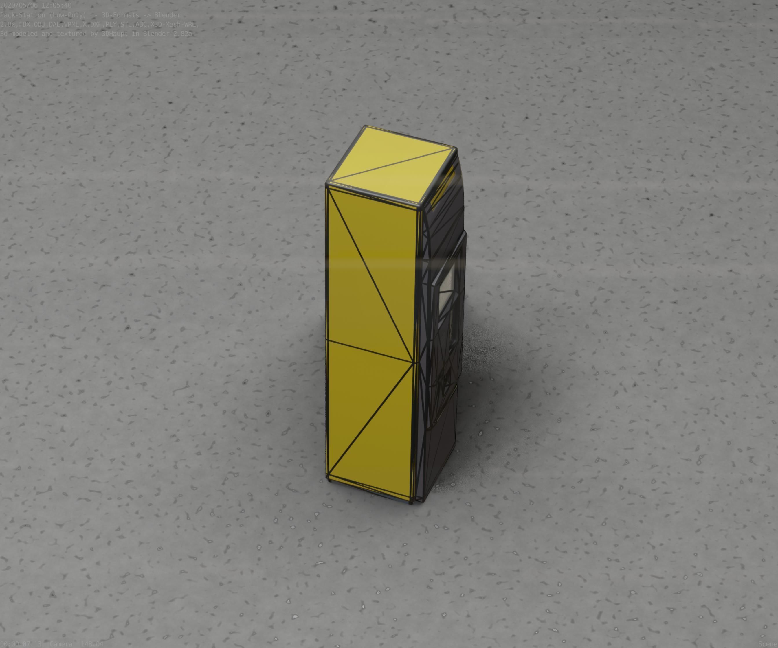 Packstation Object -2- Packstation-Interface-PC Low-poly 3D model_10