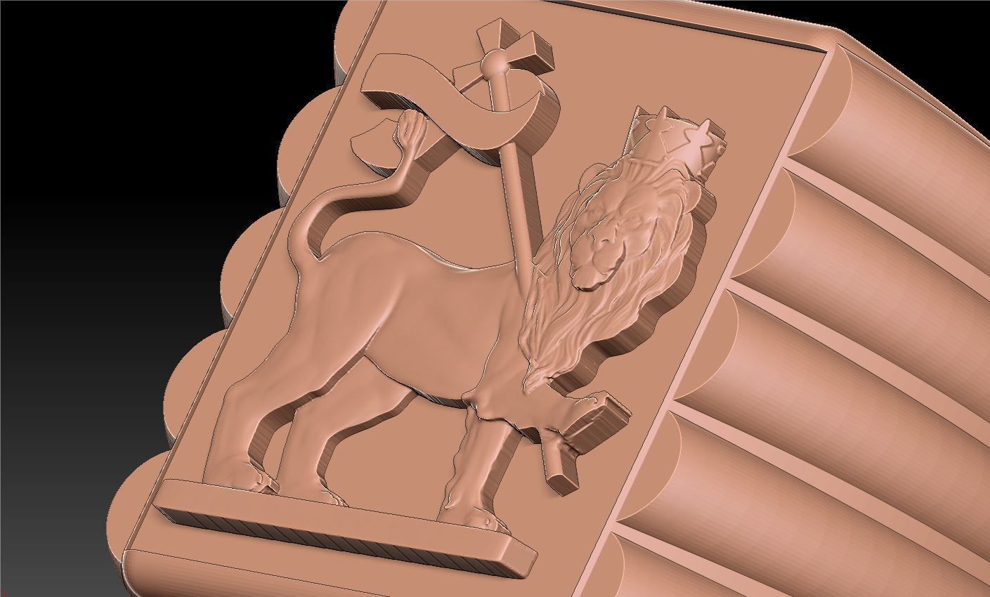 Lion Flag Ring 3D print model_11