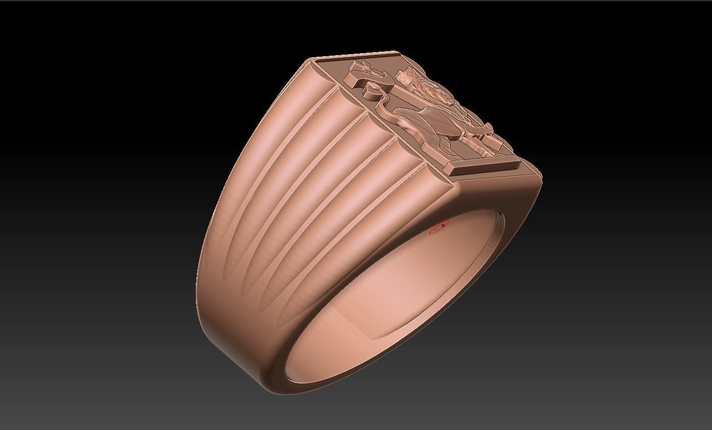 Lion Flag Ring 3D print model_9