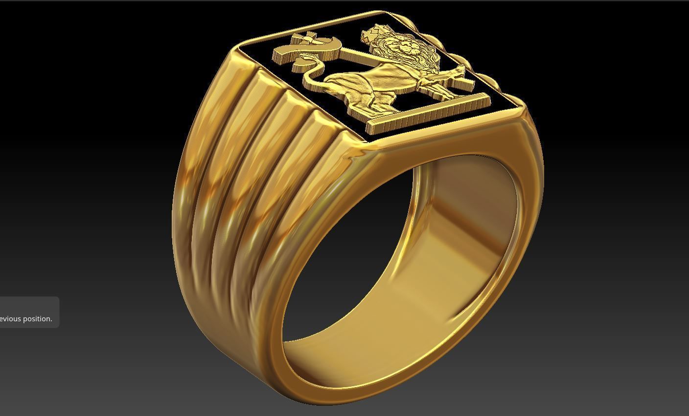 Lion Flag Ring 3D print model_1