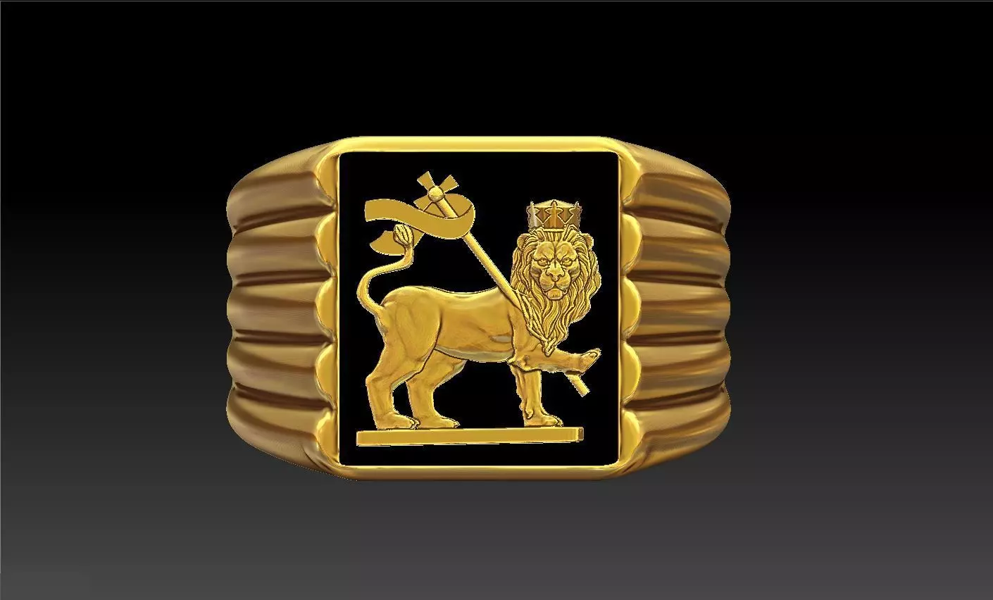 Lion Flag Ring 3D print model_0