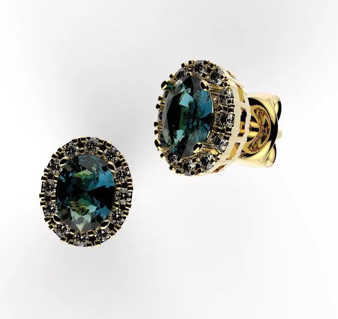 gemstone earrings 3D print model