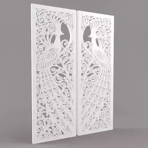 peacock laser cut screen with peacocks