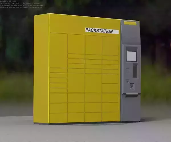 Packstation Object -4- Packstation with touchpad interface Low-poly 3D model