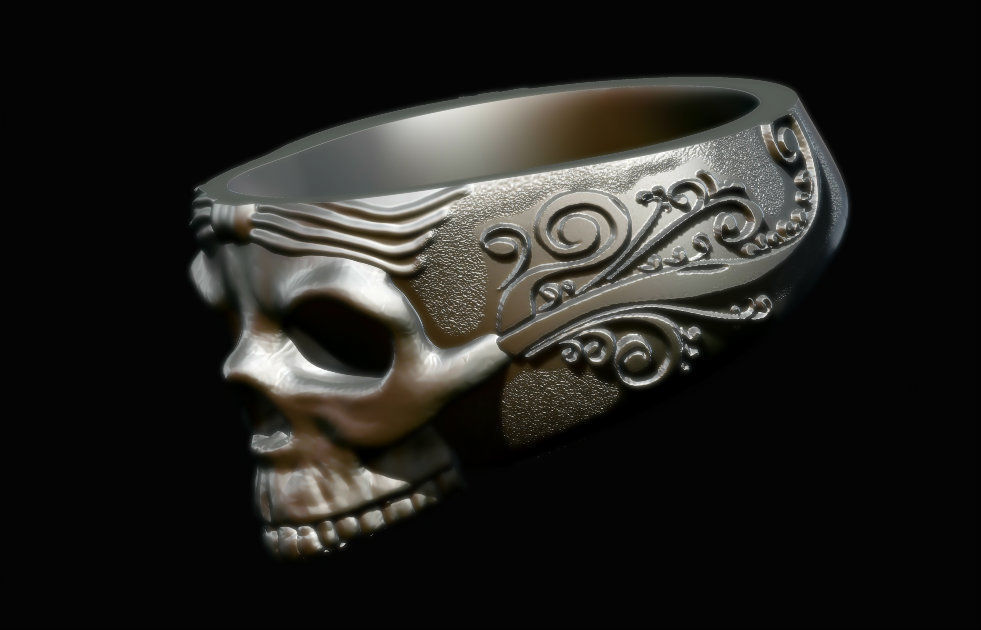 The Skull Ring  3D print model_3