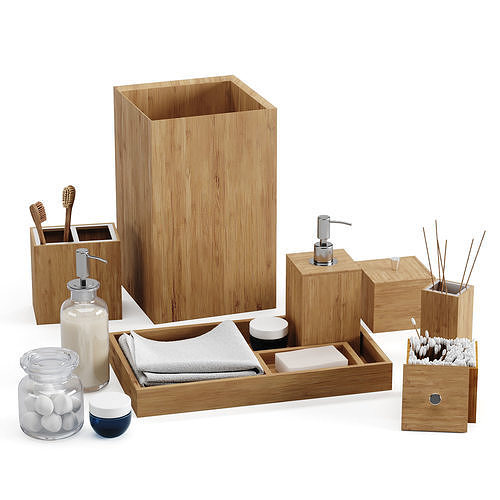 Eco Bathroom Accessory Set 3D model