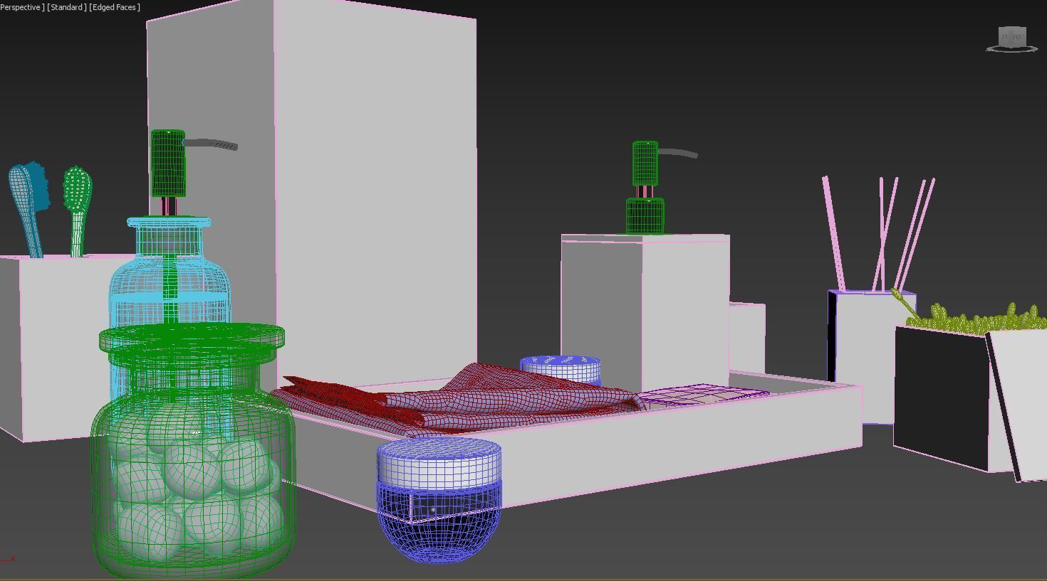 Eco Bathroom Accessory Set 3D model_6