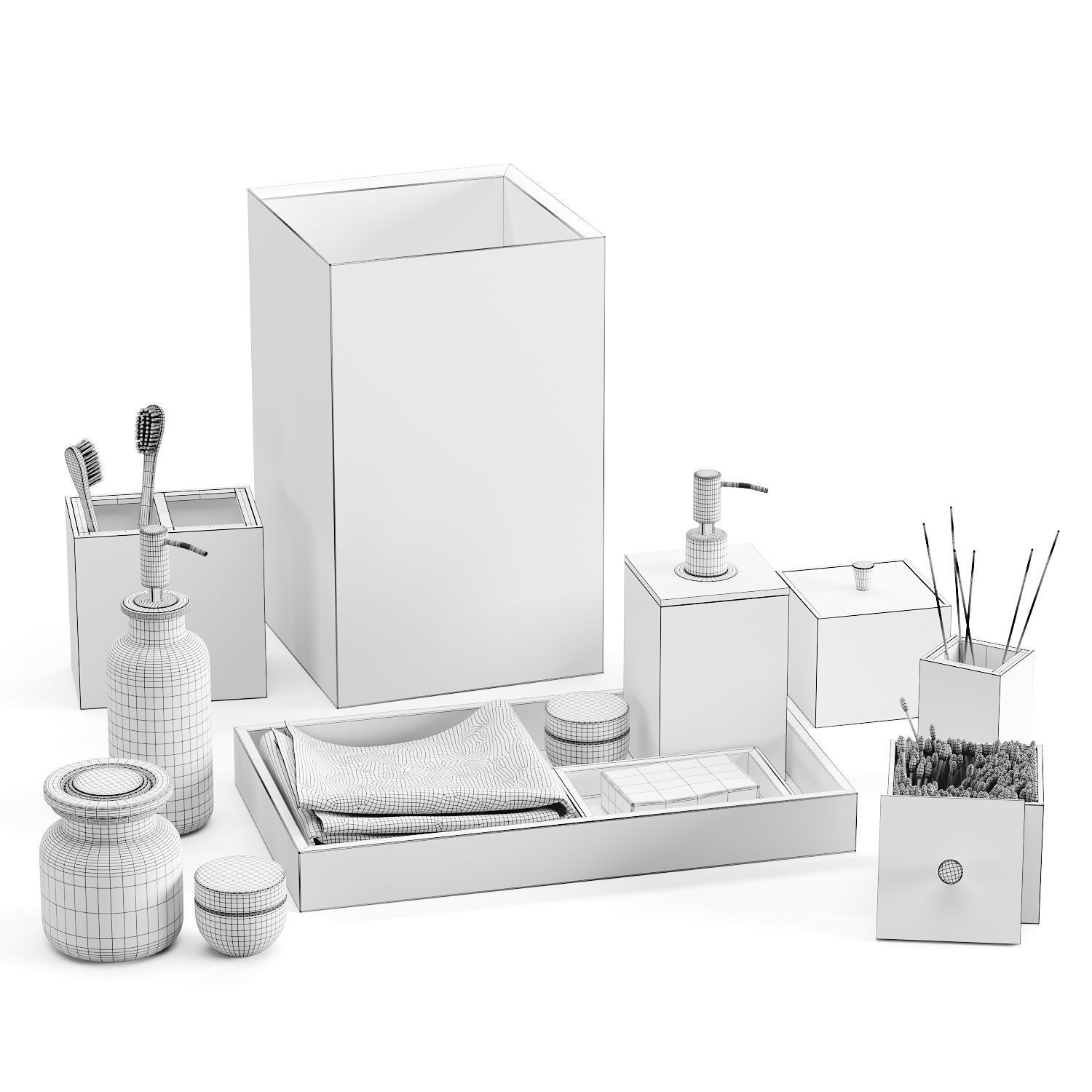 Eco Bathroom Accessory Set 3D model_2