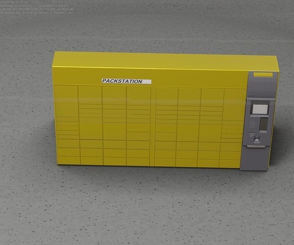 Packstation Object -5- Large Packstation with touchpad interface Low-poly 3D model