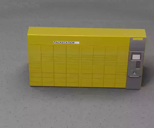 Packstation Object -5- Large Packstation with touchpad interface Low-poly 3D model