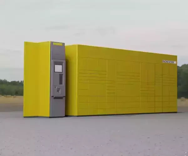 Packstation Object -7- Huge Packstation with Touchpad Interface Low-poly 3D model
