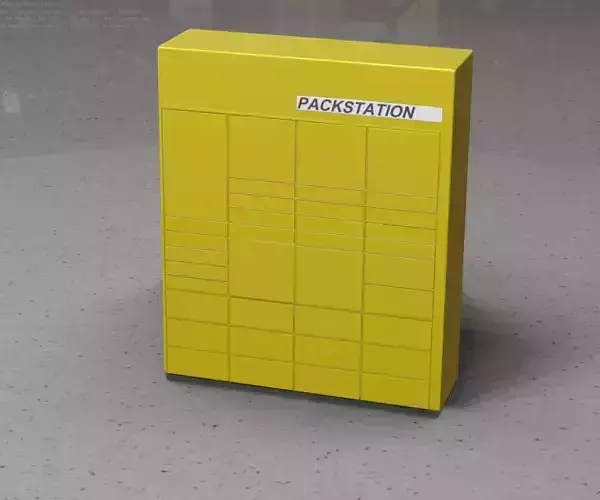 Packstation Object -10-  Packstation Locker Low-poly 3D model