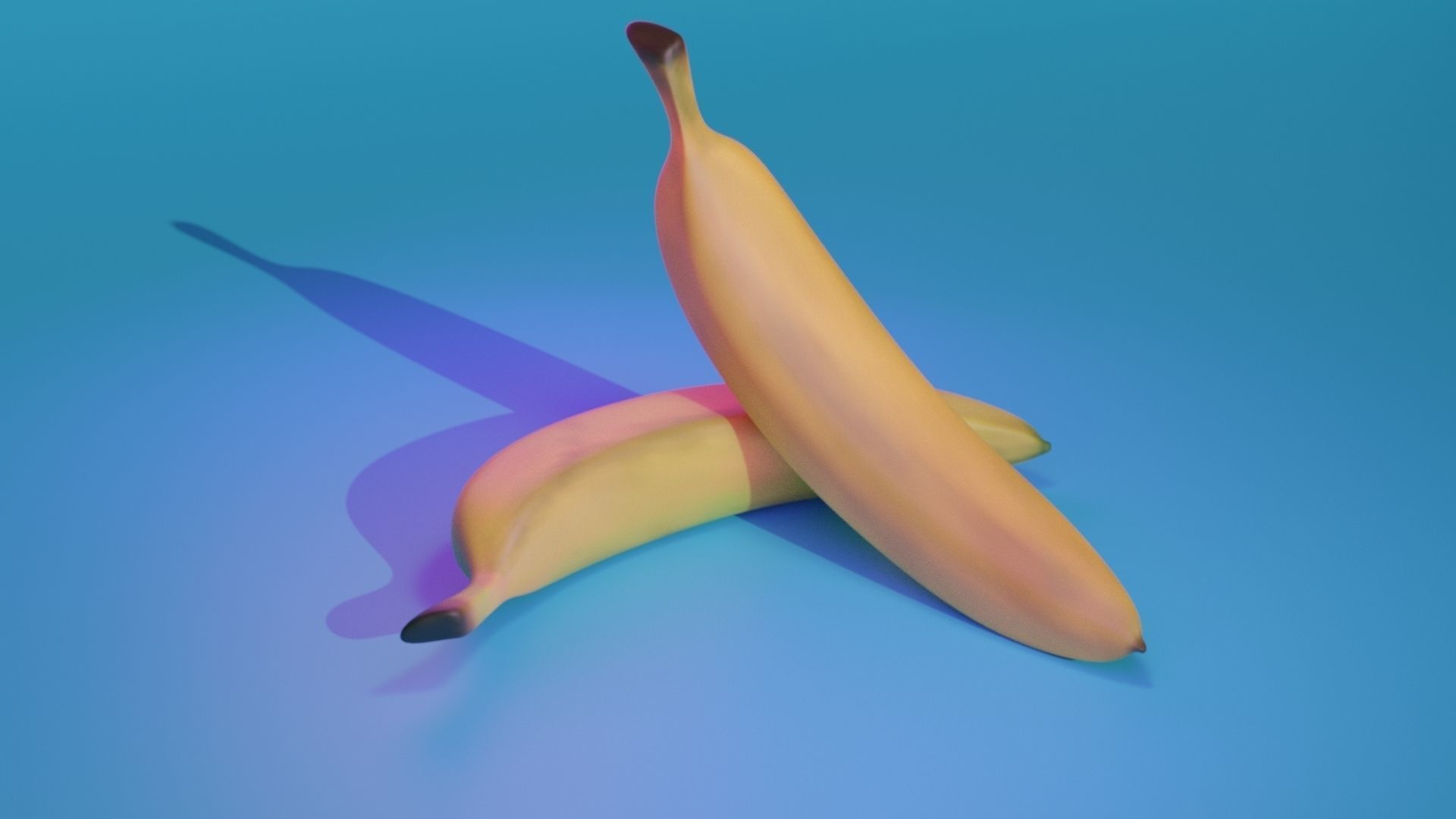 Banana two bananas Free low-poly 3D model_1