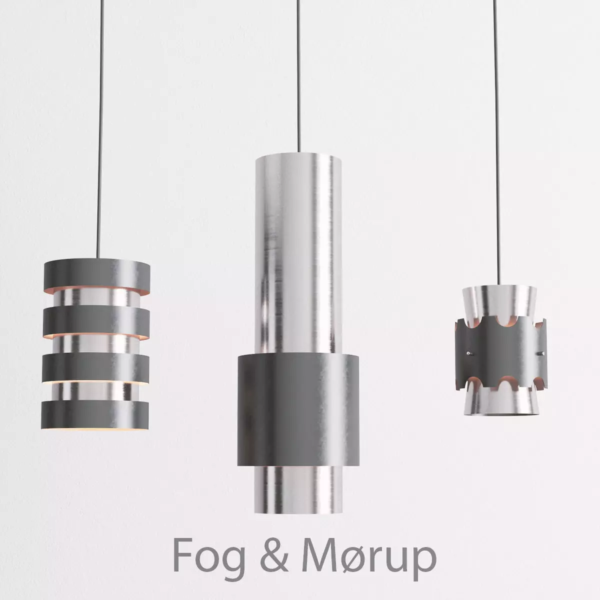 Ceilings pendants set 3D model_0