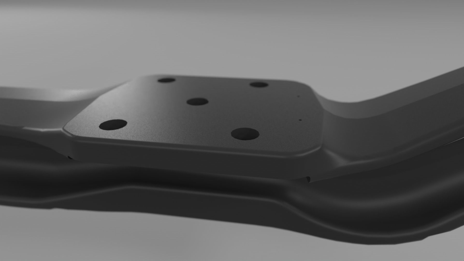 Truck front axle single beam Low-poly 3D model_4