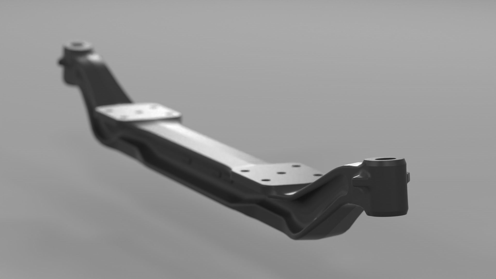 Truck front axle single beam Low-poly 3D model_1