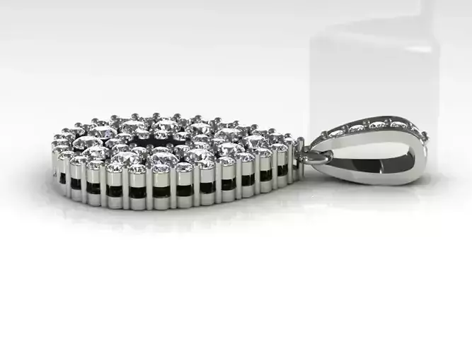 NRPN pear shaped diamond pendant