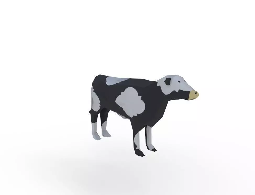 Cow Cartoon - 02 Low-poly 3D model_0
