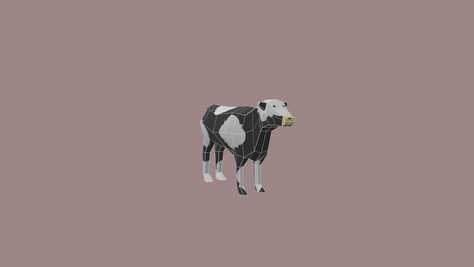 Cow Cartoon - 02 Low-poly 3D model_1