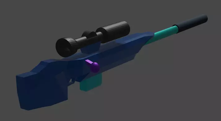 Sniper rifle low poly 3D model_0