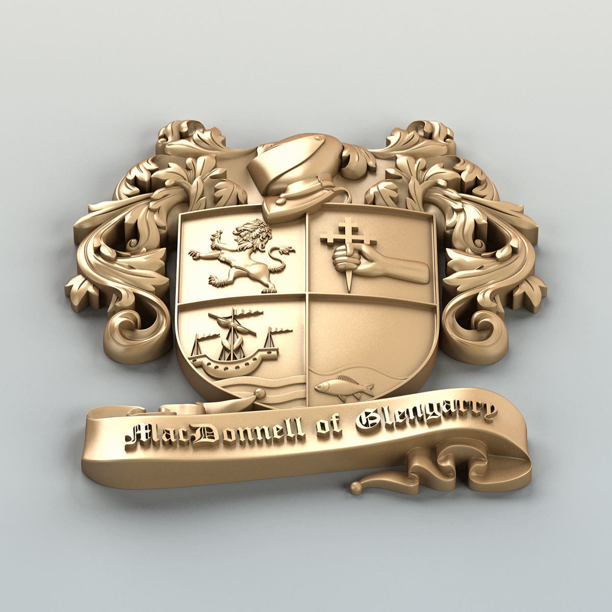 Coat of arms decorative 004 3D print model_3