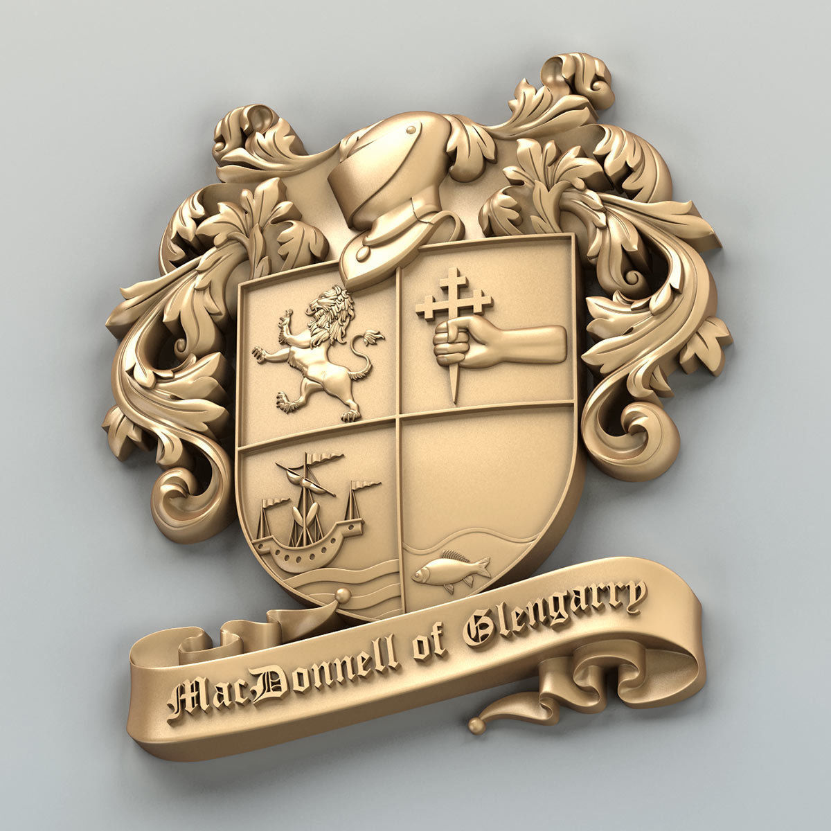 Coat of arms decorative 004 3D print model_4