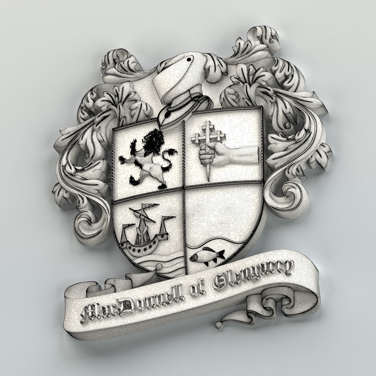 Coat of arms decorative 004 3D print model_7