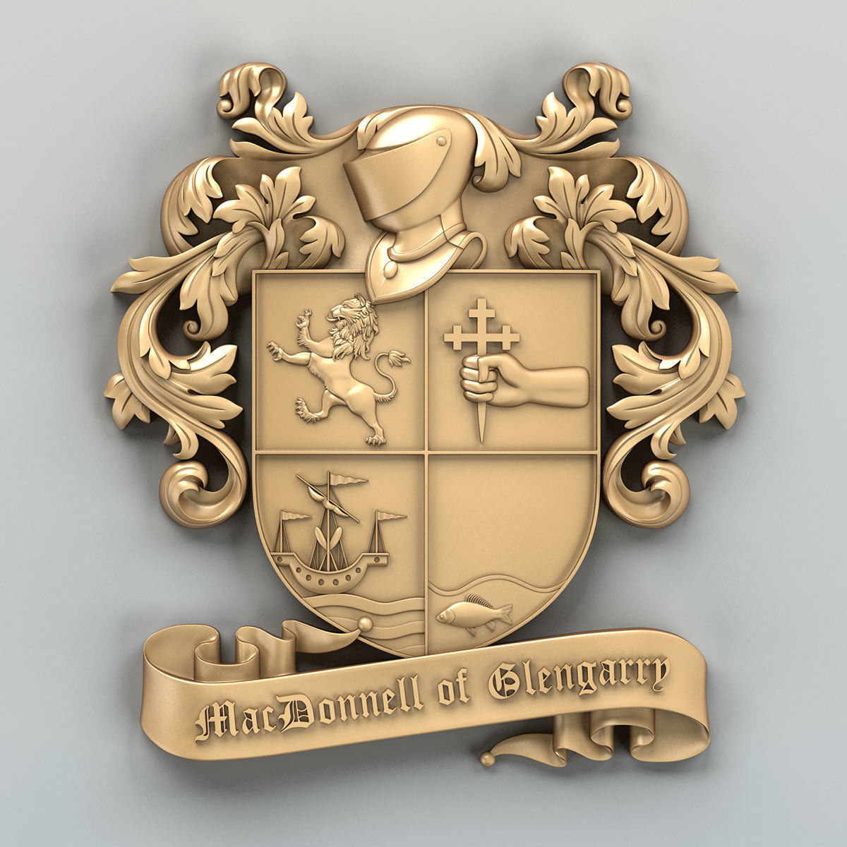 Coat of arms decorative 004 3D print model_1