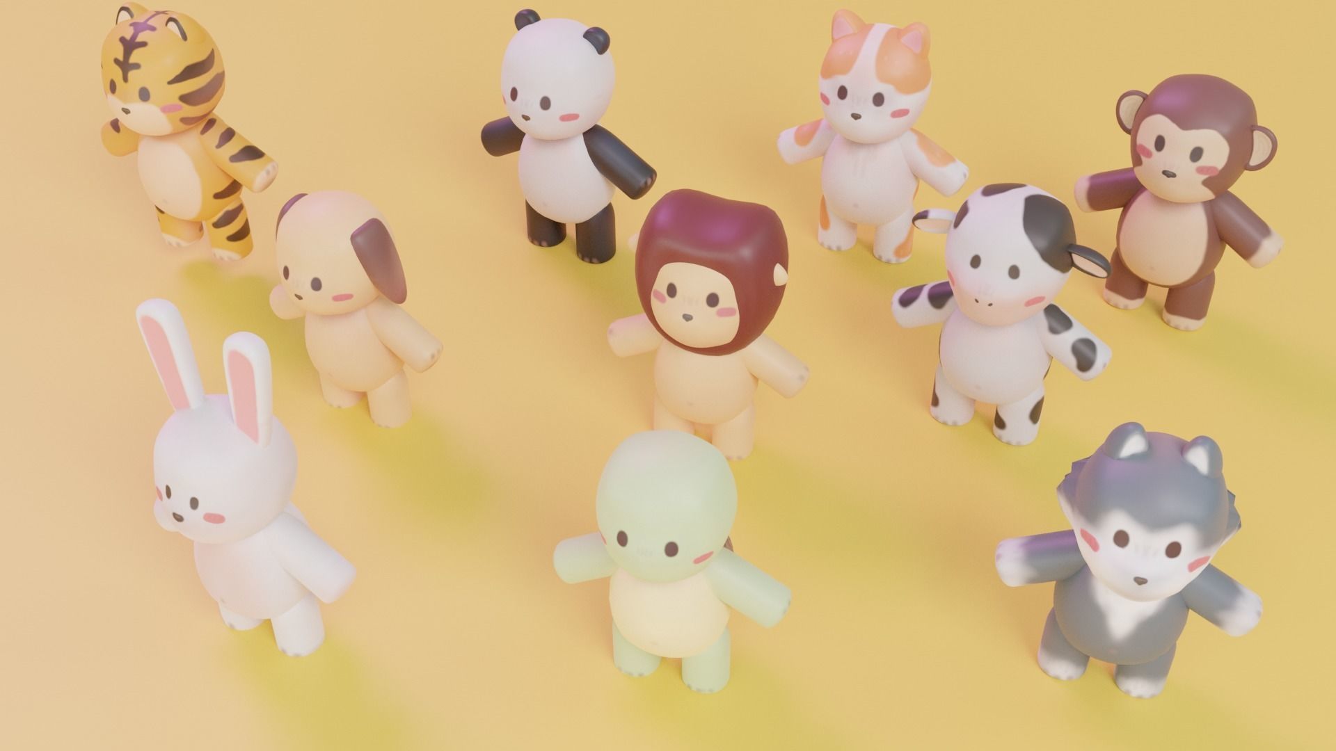 Low Poly Cute Animal Pack Low-poly 3D model_12