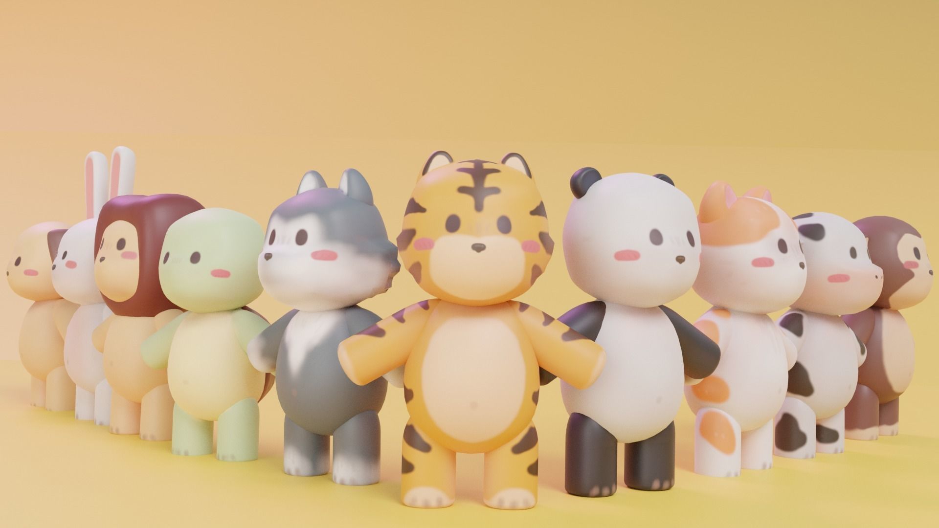 Low Poly Cute Animal Pack Low-poly 3D model_11