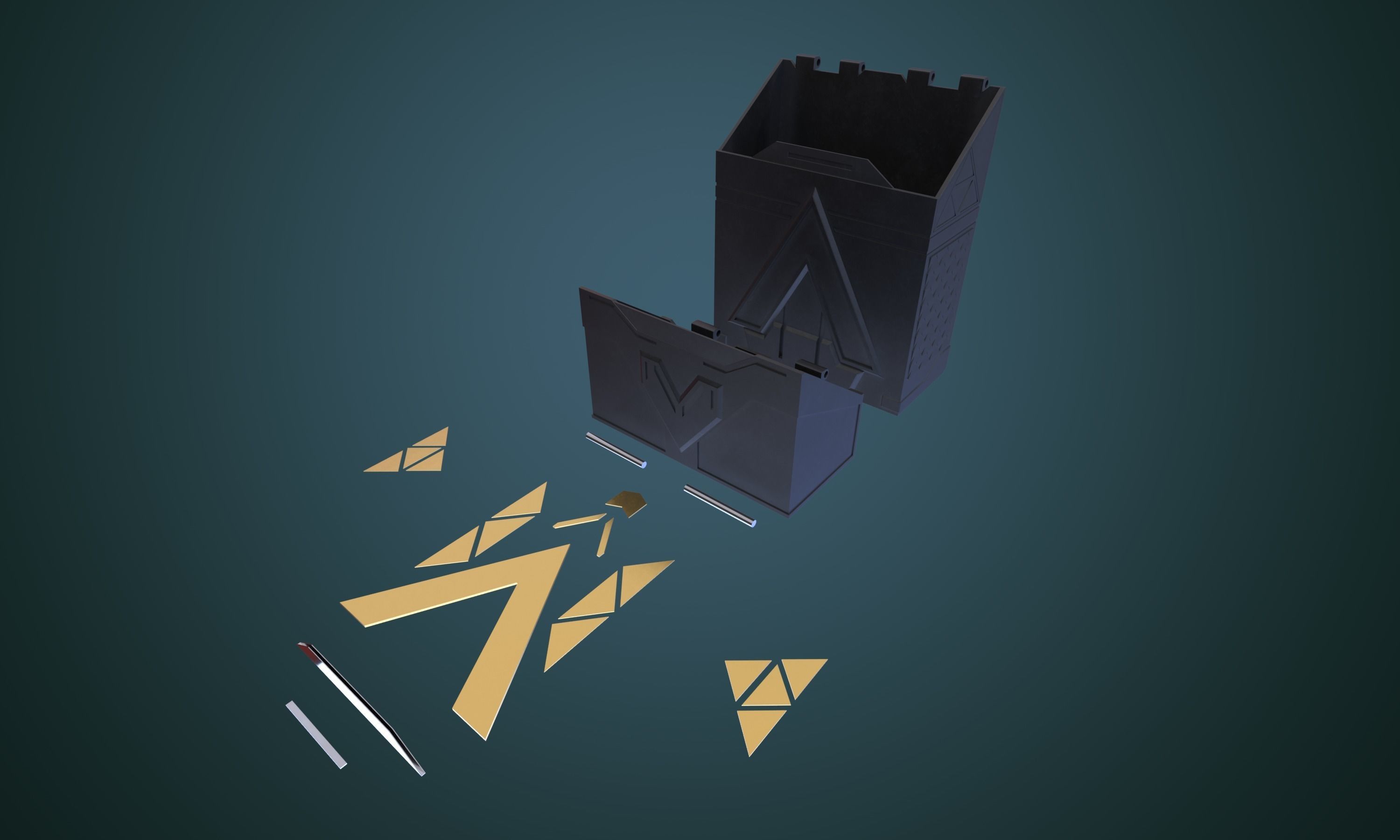 Cigarette Case TRITON 3D model_7