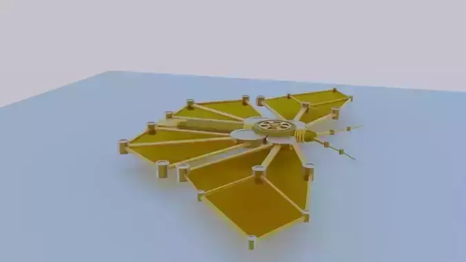Gold and bronze mechanical moth 3D model