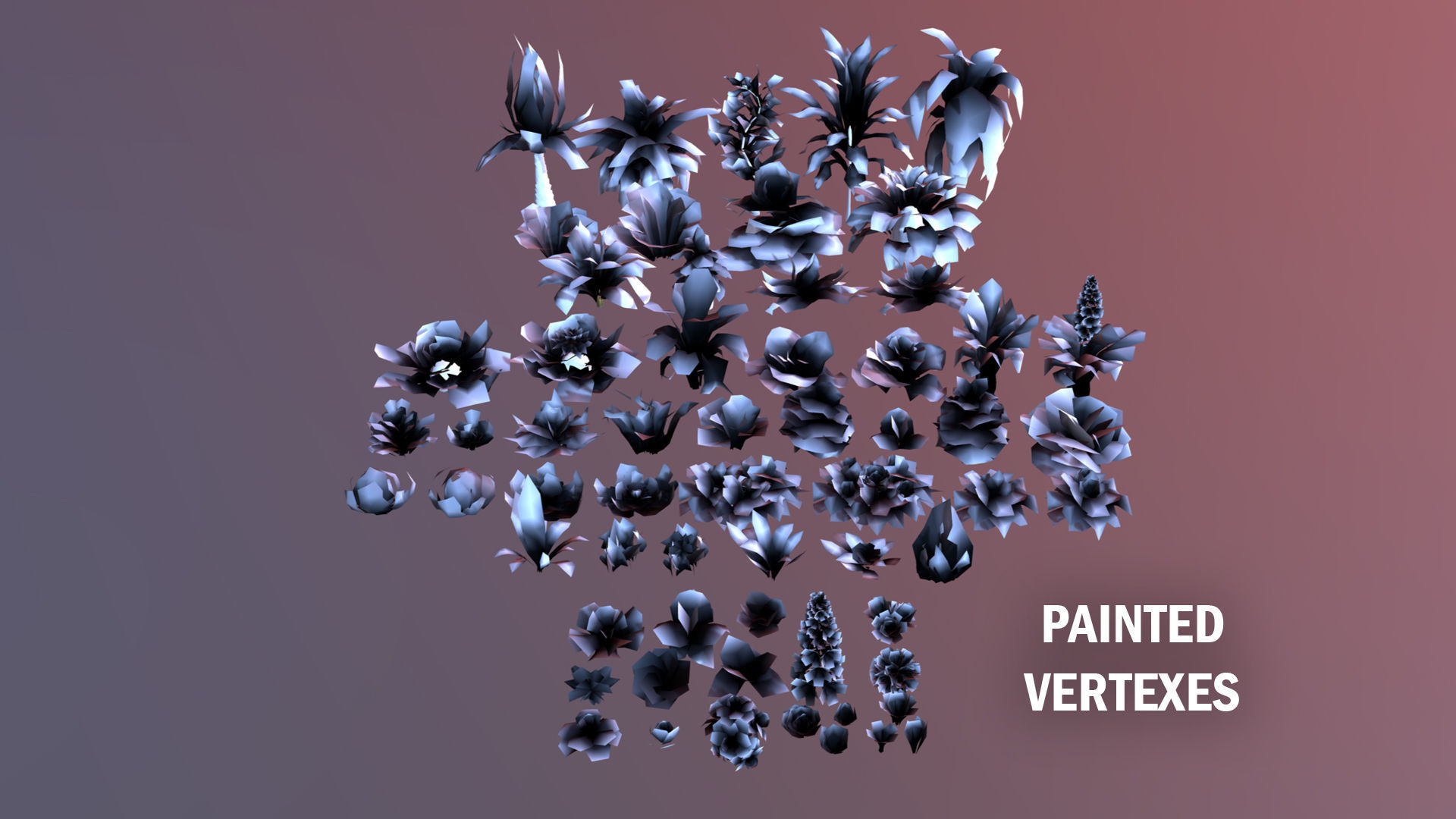 Fantasy plants 4 Low-poly 3D model_8