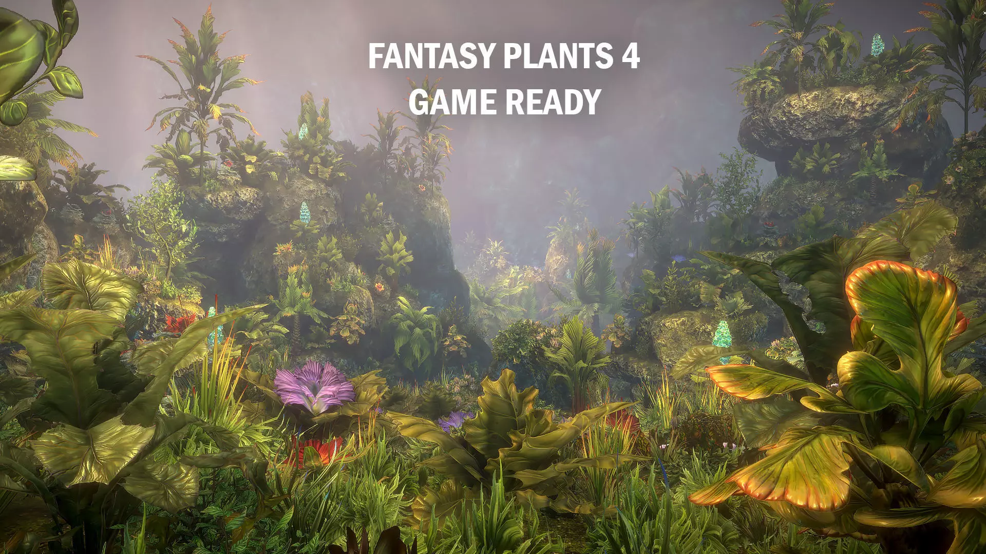 Fantasy plants 4 Low-poly 3D model_0